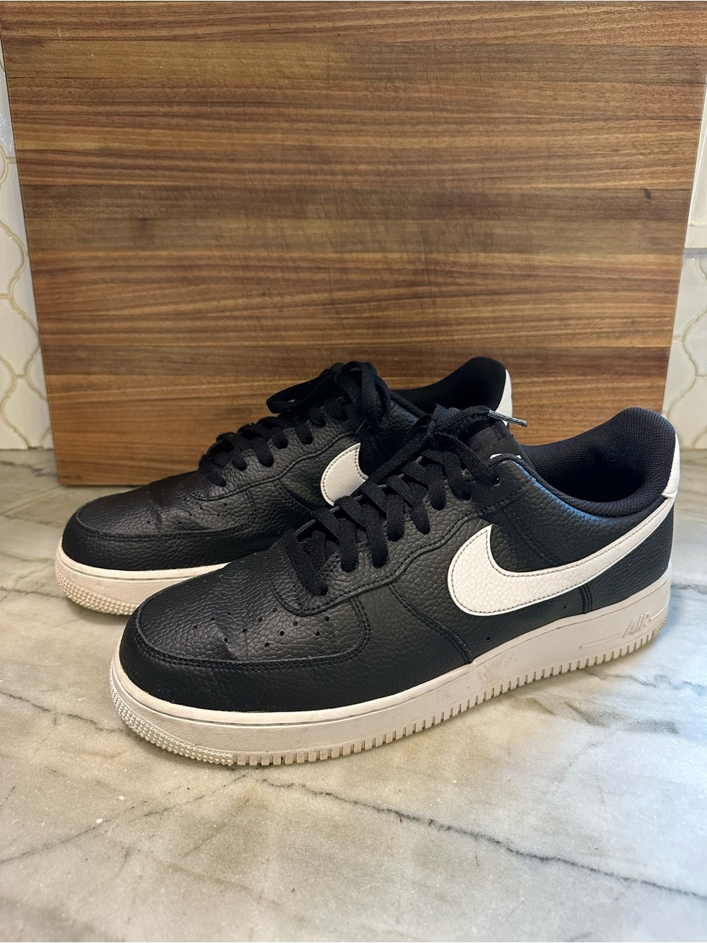 Men’s Nike Air Force 1. Classic black and white.